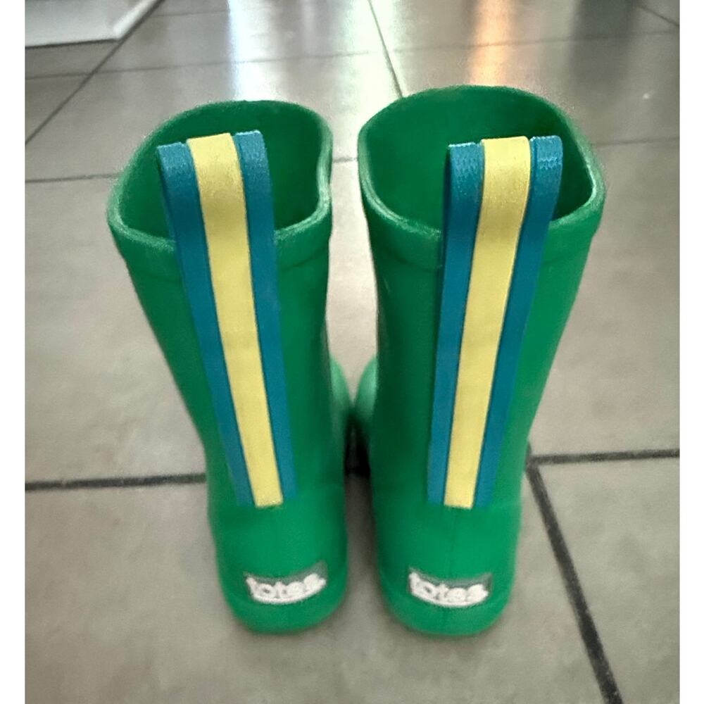 Totes Toddler Rain Boots size 9-10 Green waterproof Rubber boots Unisex EUCipe - Picture 2 of 5